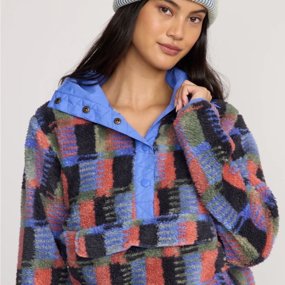 Billabong Switchback Pullover Half Snap Sherpa Fleece - Picture 3 of 10